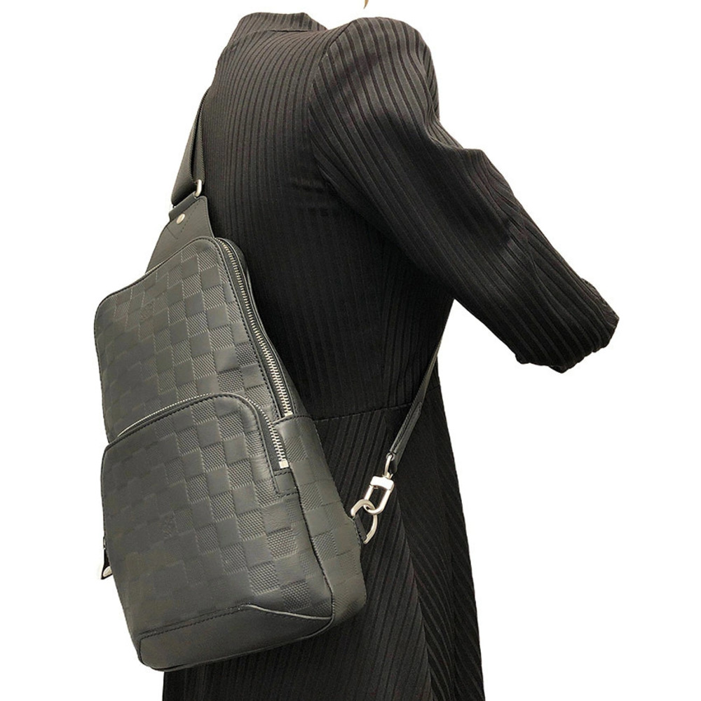 Louis Vuitton Avenue Sling Bag Damier Infini Leather Body Shoulder Bag Black